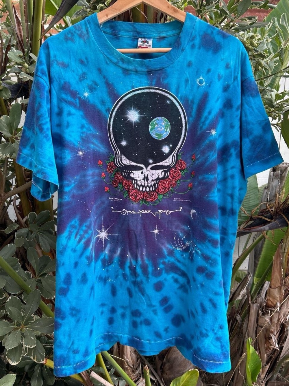Vintage 1987 Grateful Dead Space Your Face Tie Dye Tee XL USA